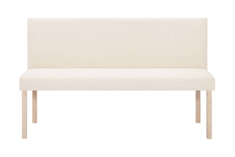 Bänk 139,5 cm polyester gräddvit - Vit - Bänk med ryggstöd