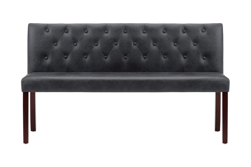 Bänk 148,5 cm konstmocka grå - Grå - Bänk med ryggstöd