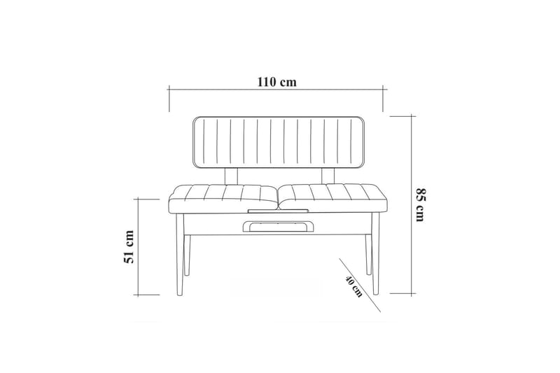 Bänk Orrest 85 cm - Valnöt - Bänk med ryggstöd