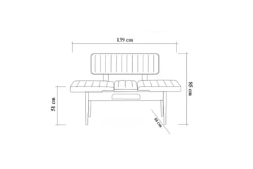 Bänk Orrest 85 cm - Valnöt - Möbler - Fåtölj & stolar - Sittbänk - Bänk med ryggstöd