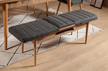 Bänk Swonger 51 cm - Trä|natur|Antracit - Möbler - Fåtölj & stolar - Sittbänk - Bänk med ryggstöd