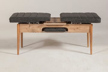 Bänk Swonger 51 cm - Trä|natur|Antracit - Möbler - Fåtölj & stolar - Sittbänk - Bänk med ryggstöd