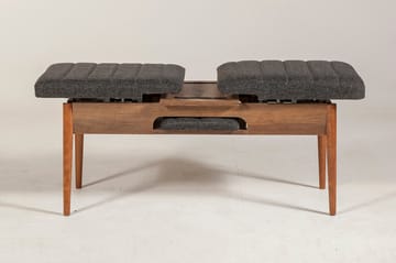 Bänk Swonger 51 cm - Valnöt|Antracit - Möbler - Fåtölj & stolar - Sittbänk - Bänk med ryggstöd