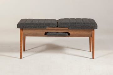 Bänk Swonger 51 cm - Valnöt|Antracit - Möbler - Fåtölj & stolar - Sittbänk - Bänk med ryggstöd