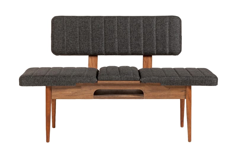Bänk Swonger 85 cm - Valnöt|Antracit - Möbler - Fåtölj & stolar - Sittbänk - Bänk med ryggstöd