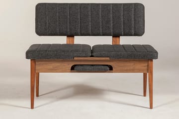 Bänk Swonger 85 cm - Valnöt|Antracit - Möbler - Fåtölj & stolar - Sittbänk - Bänk med ryggstöd