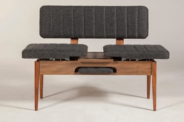 Bänk Swonger 85 cm - Valnöt|Antracit - Möbler - Fåtölj & stolar - Sittbänk - Bänk med ryggstöd