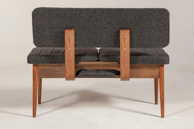 Bänk Swonger 85 cm - Valnöt|Antracit - Möbler - Fåtölj & stolar - Sittbänk - Bänk med ryggstöd