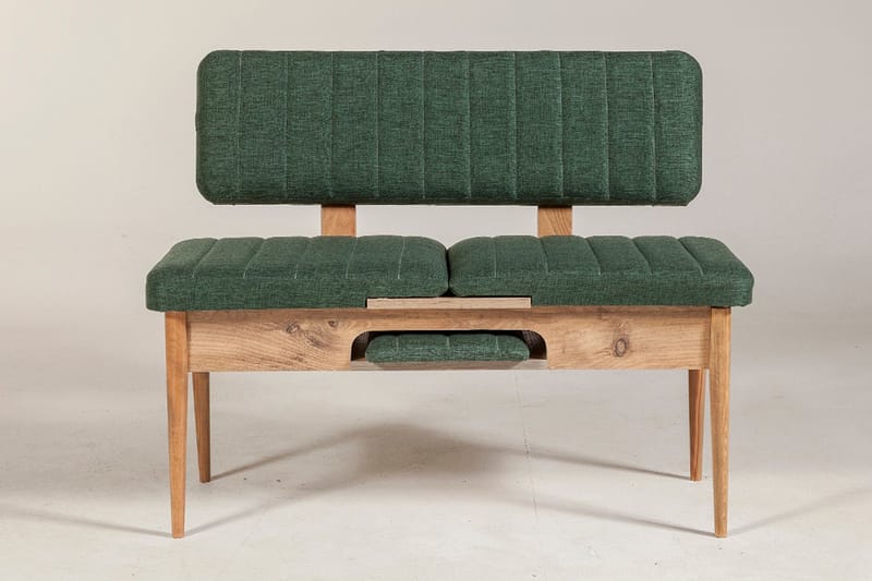Bänk Vanlandingham 85 cm - Trä|natur|Grön - Möbler - Fåtölj & stolar - Sittbänk - Bänk med ryggstöd