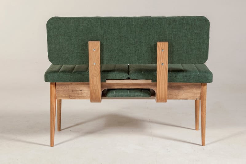 Bänk Vanlandingham 85 cm - Trä|natur|Grön - Möbler - Fåtölj & stolar - Sittbänk - Bänk med ryggstöd