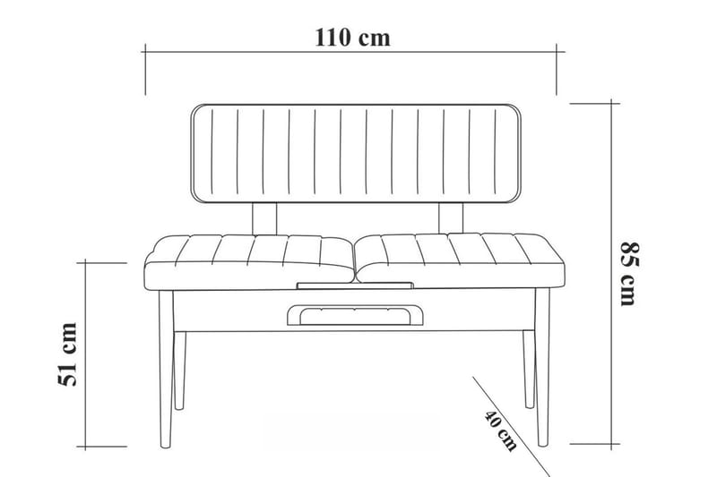 Bänk Vanlandingham 85 cm - Trä|natur|Grön - Bänk med ryggstöd