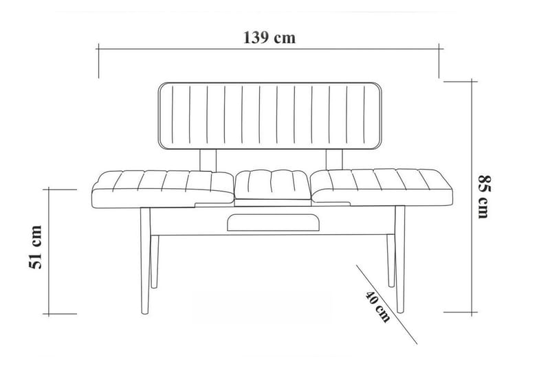 Bänk Vanlandingham 85 cm - Trä|natur|Grön - Bänk med ryggstöd