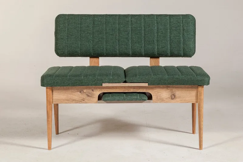 Corralez Bänk 85 cm - Trä/natur/Grön - Möbler - Fåtölj & stolar - Sittbänk - Bänk med ryggstöd