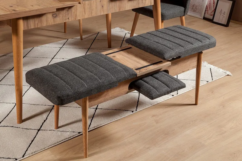 Idehult Bänk 51 cm - Trä/natur/Antracit - Möbler - Hallmöbler - Hallbänk