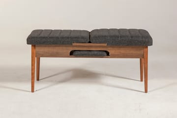 Idehult Bänk 51 cm - Valnöt/Antracit - Möbler - Fåtölj & stolar - Sittbänk - Bänk med ryggstöd