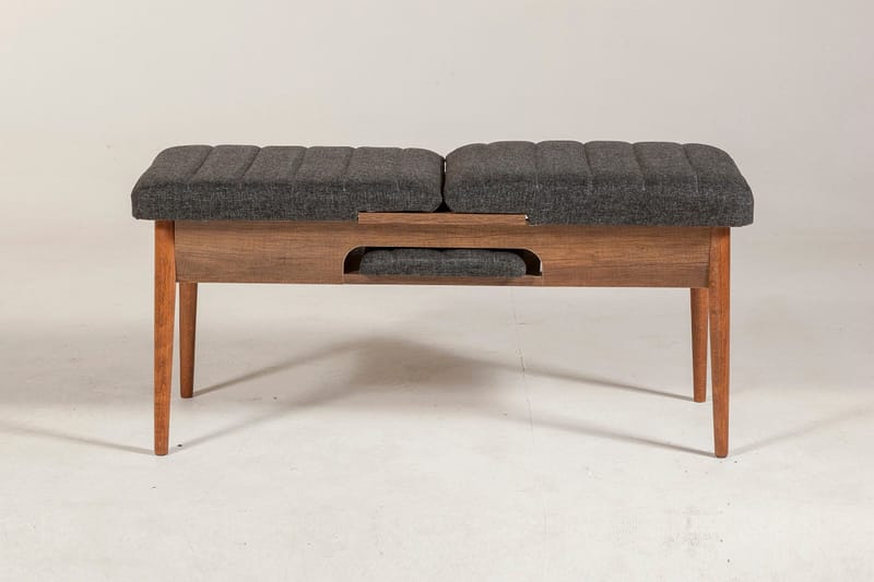 Idehult Bänk 51 cm - Valnöt/Antracit - Möbler - Fåtölj & stolar - Sittbänk - Bänk med ryggstöd