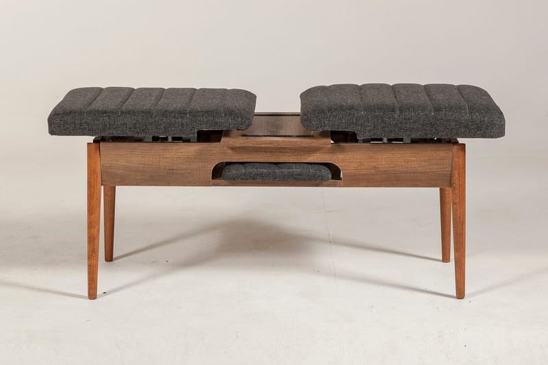 Idehult Bänk 51 cm - Valnöt/Antracit - Möbler - Fåtölj & stolar - Sittbänk - Bänk med ryggstöd