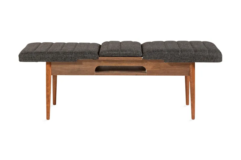 Idehult Bänk 51 cm - Valnöt/Antracit - Möbler - Fåtölj & stolar - Sittbänk - Bänk med ryggstöd