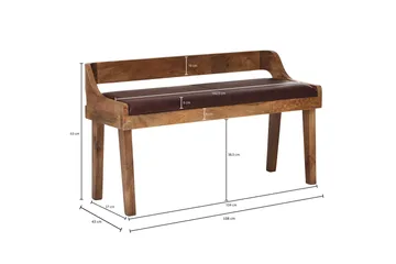 Shontrell Sittbänk - Brun - Möbler - Fåtölj & stolar - Sittbänk - Bänk med ryggstöd