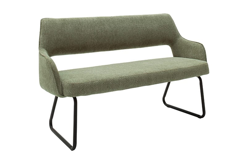 Sittbänk Bornor 175 cm - Grön/Svart - Möbler - Fåtölj & stolar - Sittbänk - Bänk med ryggstöd