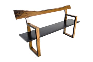Sittbänk Constantin 135 cm - Valnöt/Brun/Mörkbrun/Svart - Möbler - Fåtölj & stolar - Sittbänk - Bänk med ryggstöd