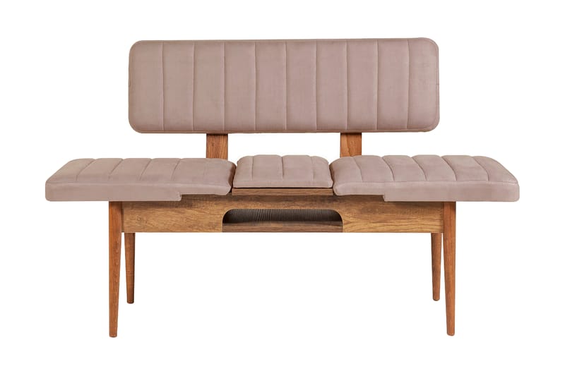 Sittbänk Vinadi 110 cm - Mörkbrun/Grå - Möbler - Fåtölj & stolar - Sittbänk - Bänk med ryggstöd