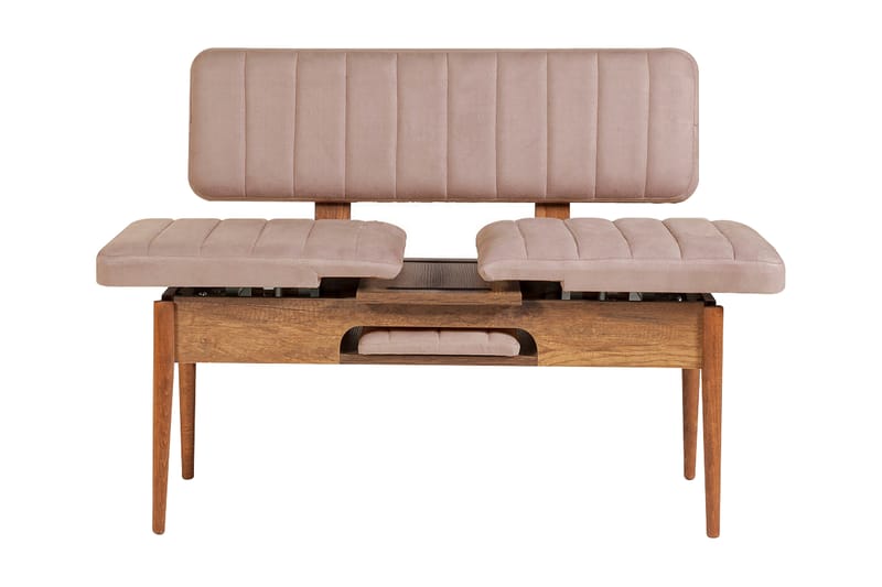Sittbänk Vinadi 110 cm - Mörkbrun/Grå - Möbler - Fåtölj & stolar - Sittbänk - Bänk med ryggstöd