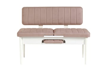 Sittbänk Vinadi 110 cm - Vit/Grå - Möbler - Fåtölj & stolar - Sittbänk - Bänk med ryggstöd