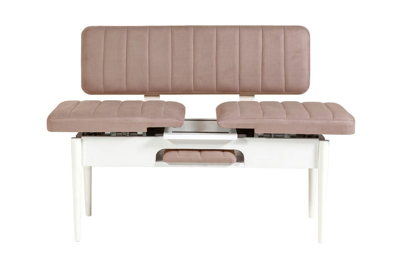 Sittbänk Vinadi 110 cm - Vit/Grå - Möbler - Fåtölj & stolar - Sittbänk - Bänk med ryggstöd