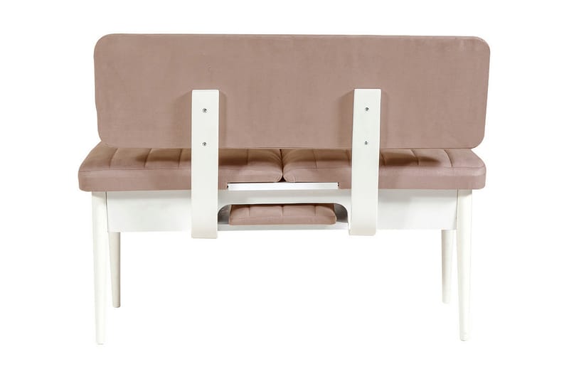 Sittbänk Vinadi 110 cm - Vit/Grå - Möbler - Fåtölj & stolar - Sittbänk - Bänk med ryggstöd