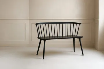 Soffbänk Bobby 120 cm i Trä - Svart - Möbler - Fåtölj & stolar - Sittbänk - Bänk med ryggstöd