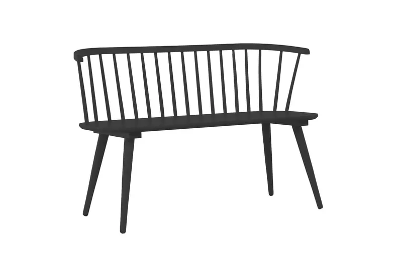 Soffbänk Bobby 120 cm i Trä - Svart - Möbler - Fåtölj & stolar - Sittbänk - Bänk med ryggstöd