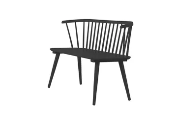 Soffbänk Bobby 120 cm i Trä - Svart - Möbler - Fåtölj & stolar - Sittbänk - Bänk med ryggstöd