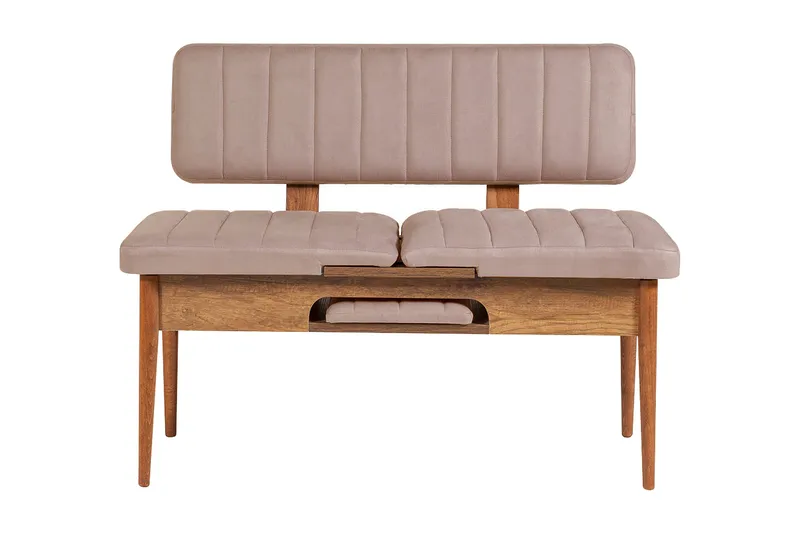 Valsot Sittbänk 110 cm - Mörkbrun/Grå - Möbler - Fåtölj & stolar - Sittbänk - Bänk med ryggstöd