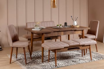 Valsot Sittbänk 110 cm - Mörkbrun/Grå - Möbler - Fåtölj & stolar - Sittbänk - Bänk med ryggstöd