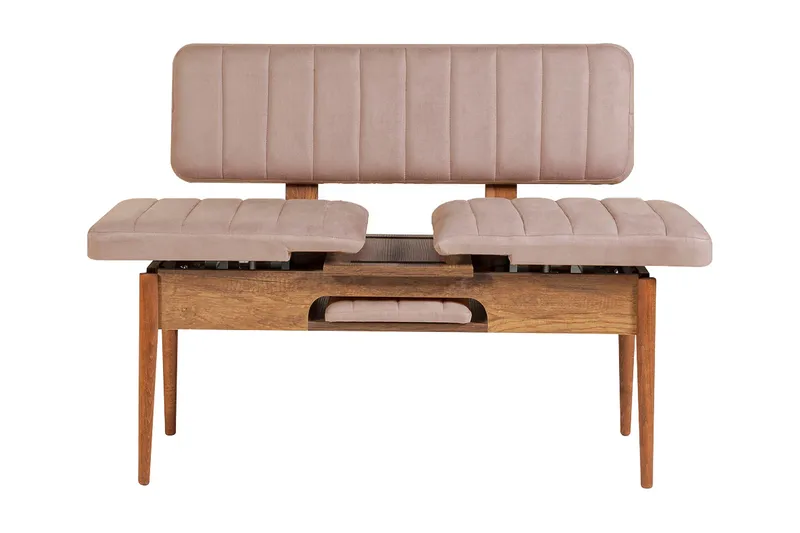 Valsot Sittbänk 110 cm - Mörkbrun/Grå - Möbler - Fåtölj & stolar - Sittbänk - Bänk med ryggstöd