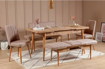 Valsot Sittbänk 110 cm - Trä/natur/Grå - Möbler - Fåtölj & stolar - Sittbänk - Bänk med ryggstöd