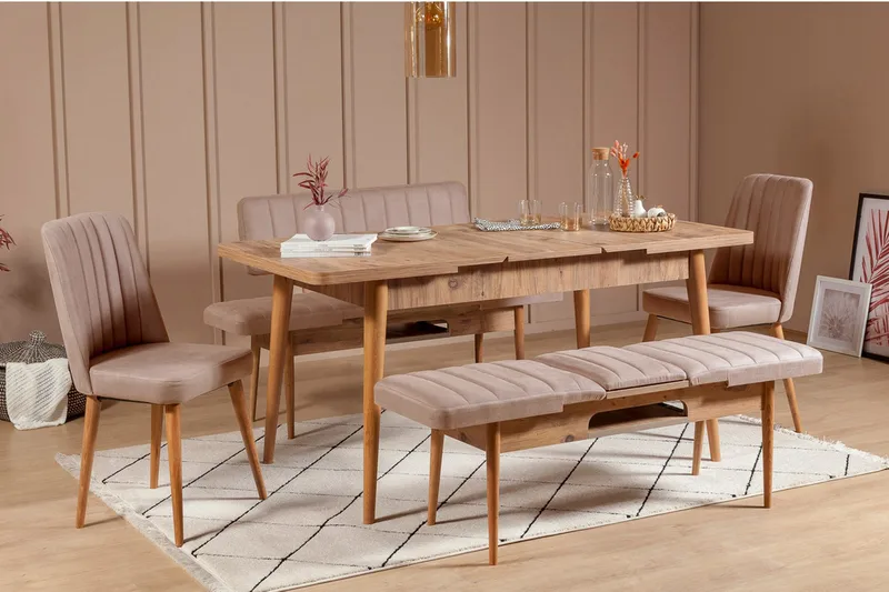 Valsot Sittbänk 110 cm - Trä/natur/Grå - Möbler - Fåtölj & stolar - Sittbänk - Bänk med ryggstöd