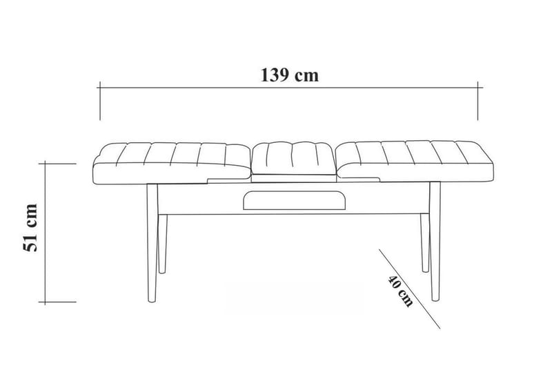 Bänk Orrest 51 cm - Valnöt - Sittbänk - Hallbänk