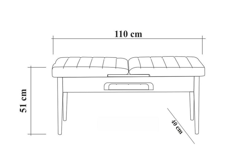 Bänk Orrest 51 cm - Valnöt - Sittbänk - Hallbänk