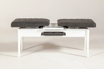 Bänk Swonger 51 cm - Vit|Antracit - Möbler - Fåtölj & stolar - Sittbänk - Bänk med ryggstöd