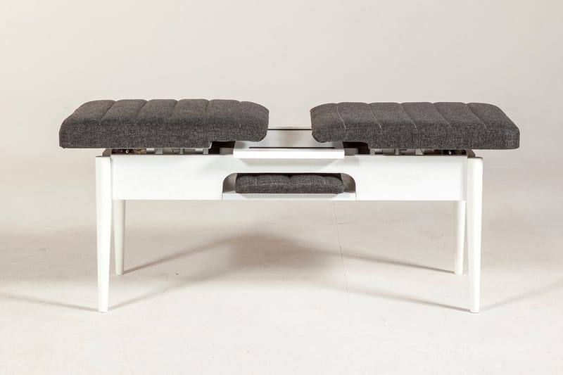 Bänk Swonger 51 cm - Vit|Antracit - Möbler - Fåtölj & stolar - Sittbänk - Bänk med ryggstöd