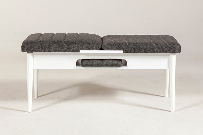 Bänk Swonger 51 cm - Vit|Antracit - Möbler - Fåtölj & stolar - Sittbänk - Bänk med ryggstöd