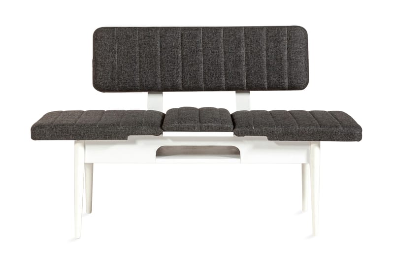 Bänk Swonger 85 cm - Vit|Antracit - Möbler - Fåtölj & stolar - Sittbänk - Bänk med ryggstöd