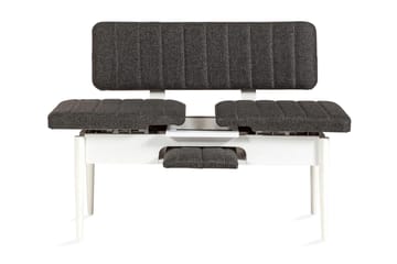 Bänk Swonger 85 cm - Vit|Antracit - Möbler - Fåtölj & stolar - Sittbänk - Bänk med ryggstöd