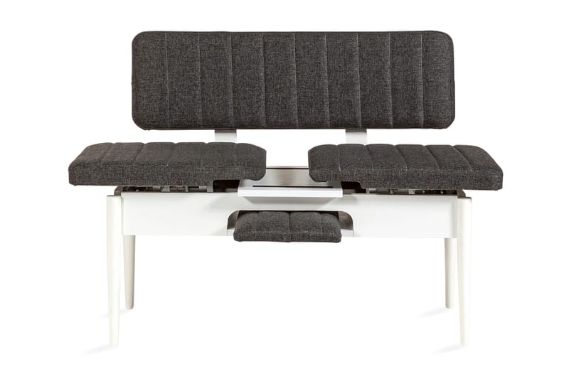 Bänk Swonger 85 cm - Vit|Antracit - Möbler - Fåtölj & stolar - Sittbänk - Bänk med ryggstöd