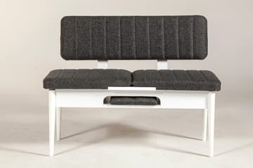 Bänk Swonger 85 cm - Vit|Antracit - Möbler - Fåtölj & stolar - Sittbänk - Bänk med ryggstöd