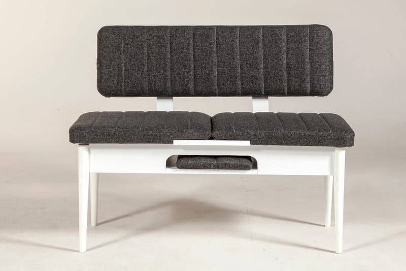 Bänk Swonger 85 cm - Vit|Antracit - Möbler - Fåtölj & stolar - Sittbänk - Bänk med ryggstöd
