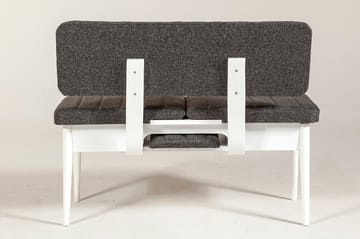 Bänk Swonger 85 cm - Vit|Antracit - Möbler - Fåtölj & stolar - Sittbänk - Bänk med ryggstöd