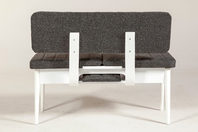 Bänk Swonger 85 cm - Vit|Antracit - Möbler - Fåtölj & stolar - Sittbänk - Bänk med ryggstöd